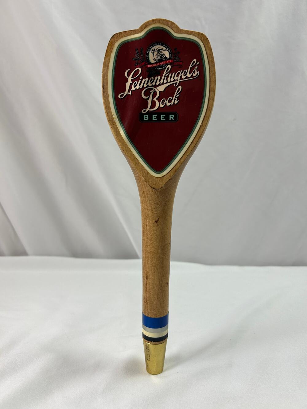 Leinenkugel's Bock Beer Vintage Wood Tap Handle Draft Keg Bar Breweriana 12in